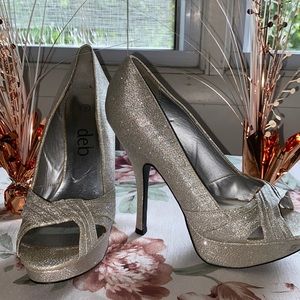 Silver 4 in” High Heel Shoes